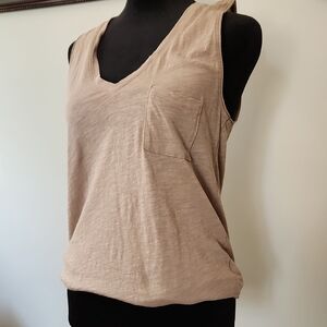 Madewell Tan Sleeveless Relaxed Tank Top